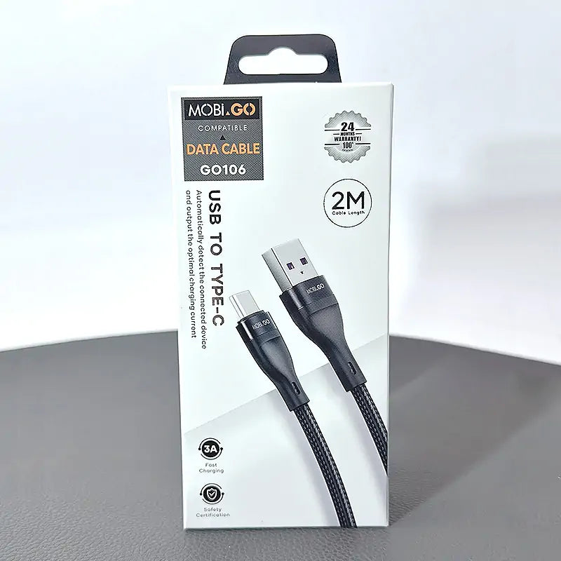 Mobigo 2m USB-A to C cable GO106