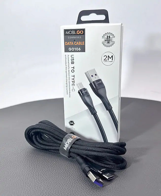 Mobigo 2m USB-A to C cable GO106