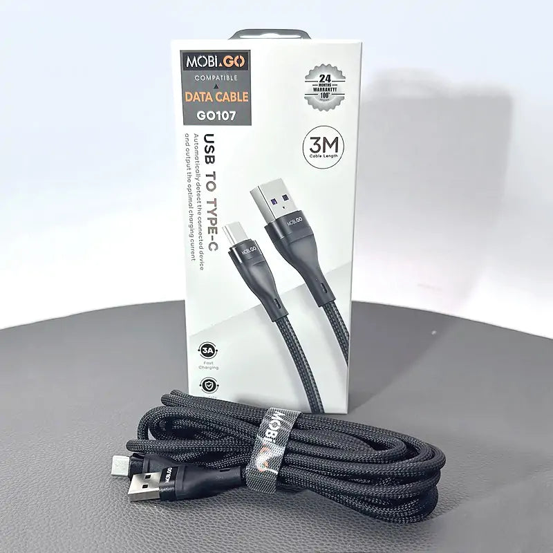 Mobigo 3m USB-A to C cable GO107