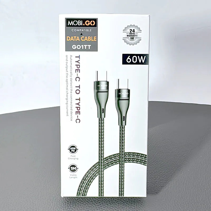Mobigo 1m 65W Type-C to C cable GO1TT
