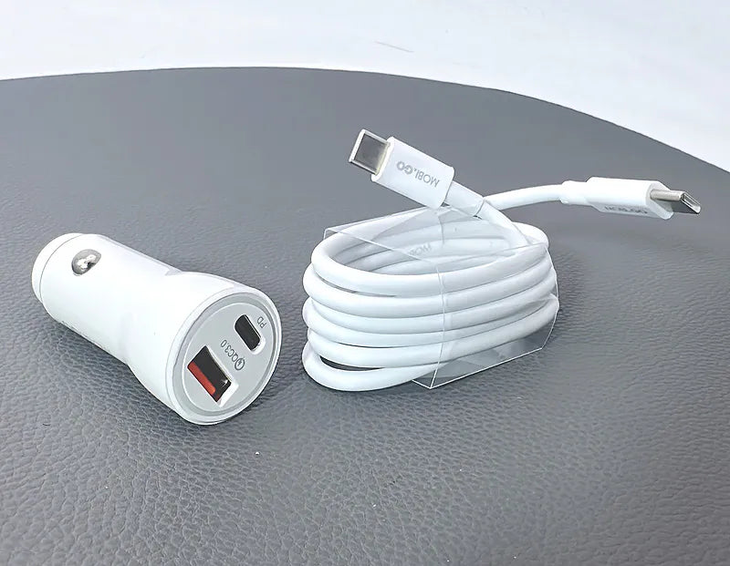 Mobigo 38W USB A+C car charger with Type-C to C combo GO200PDC