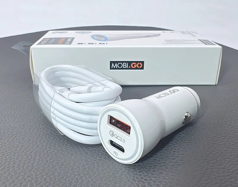 Mobigo  38W 2 UAB car charger with Type-C to Lightning combo GO200PDL