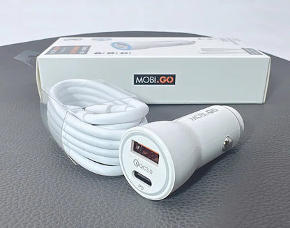 Mobigo  38W 2 UAB car charger with Type-C to Lightning combo GO200PDL
