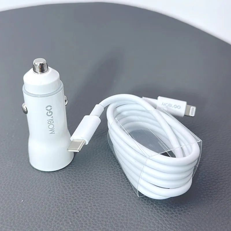Mobigo  38W 2 UAB car charger with Type-C to Lightning combo GO200PDL