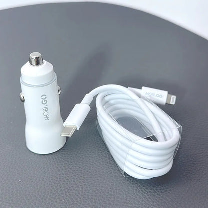 Mobigo  38W 2 UAB car charger with Type-C to Lightning combo GO200PDL