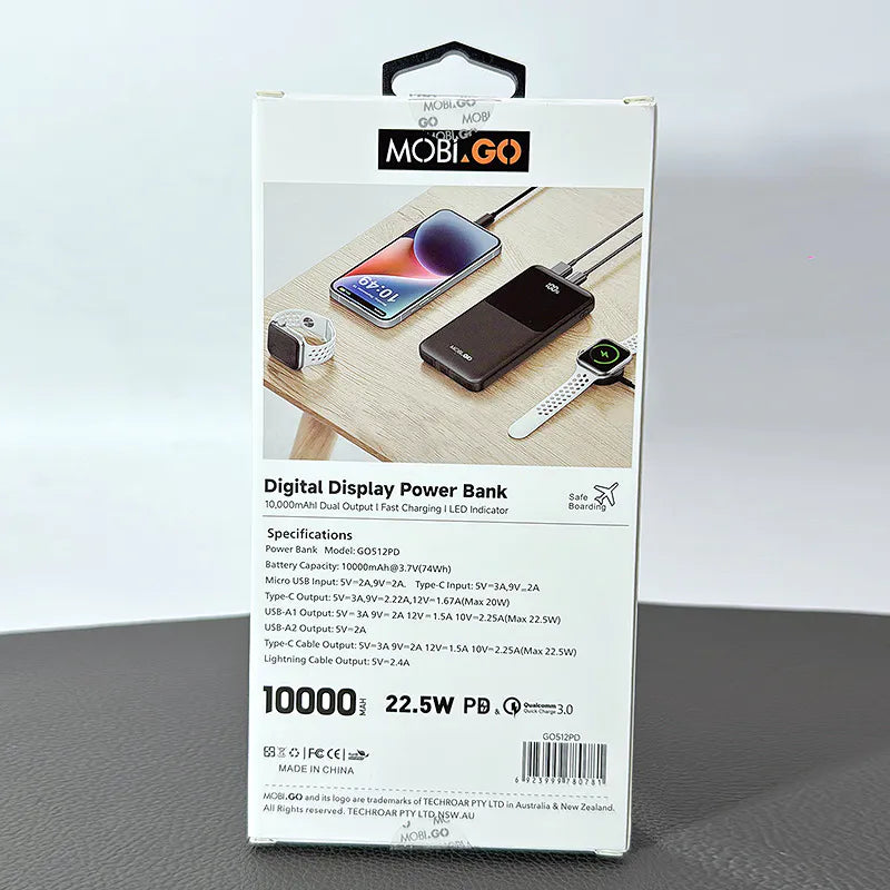 Mobigo PD 22.5W 10000 mah PD power bank GO512PD
