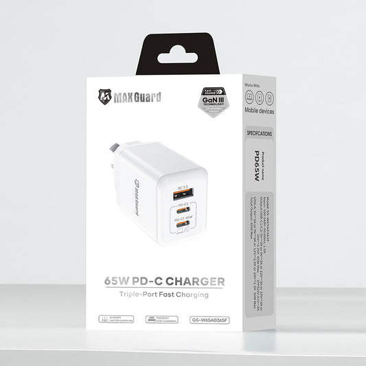 Maxguard PD 65W Charger W65A0365F (Works for laptops,tablets,and phones)