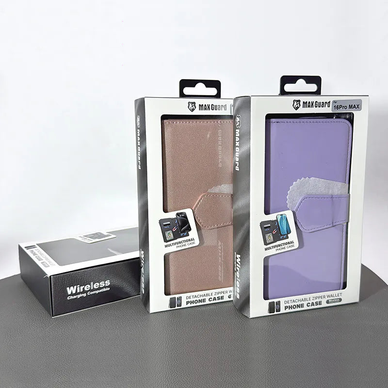 Case for Iphone 12/12 Pro 6.1 Maxguard Detachable Magnetic Zipper Wallet