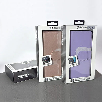Case for Iphone 12/12 Pro 6.1 Maxguard Detachable Magnetic Zipper Wallet