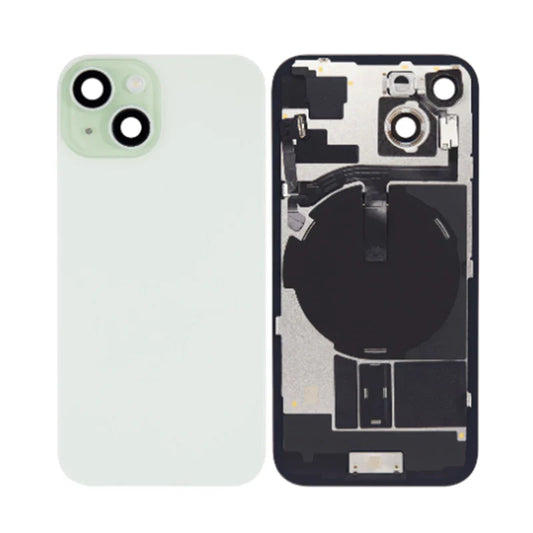 Back Panel With Wireless Charging Flex Green No Logo For iPhone 15 (Best Quality)