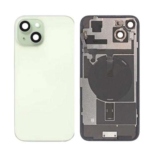 Back Panel with Wireless Charging Flex Green no Logo for iPhone 15plus (Best Quality)