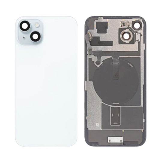 Back Panel with Wireless Charging Flex Blue no Logo for iPhone 15plus (Best Quality)