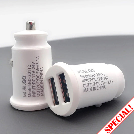 Mobigo 3.1A 2 USB car charger GO-20112