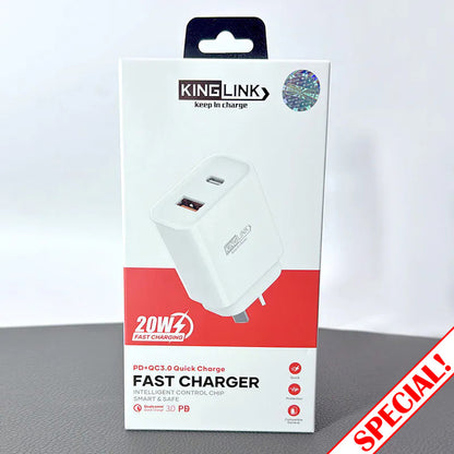 Kinglink PD 20W QC 3.0 Fast Charger GS20W0322