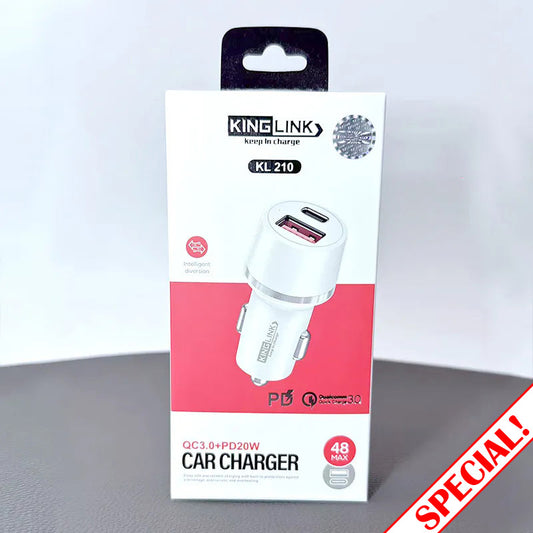 Kinglink 20W 2 USB A+C car charger KL210