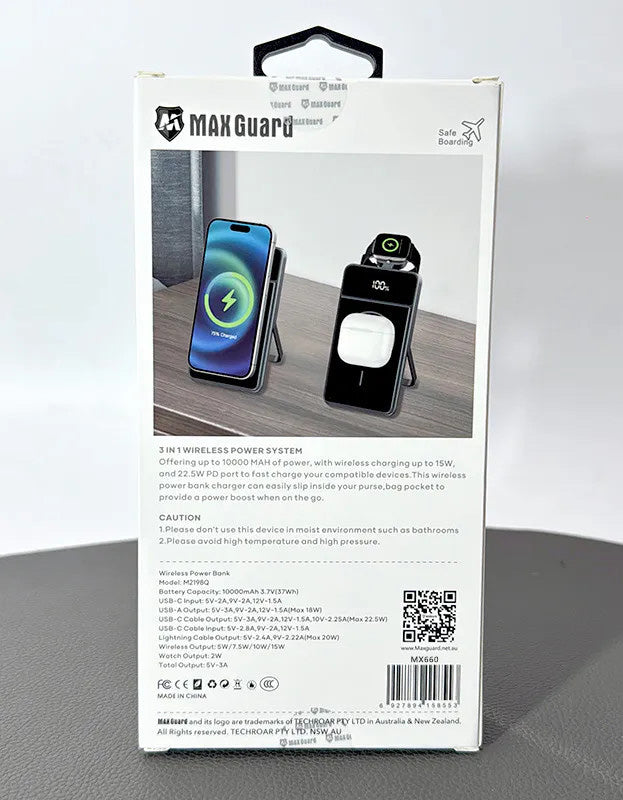 Maxguard 10000 mah MagFit 3 in 1 power bank MX660
