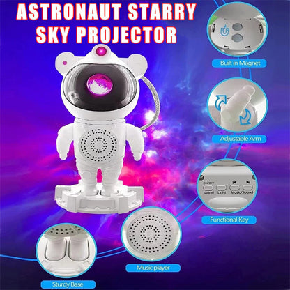 Starlight Astronaut Night Light Laser Ambiance Lamp Bluetooth Speaker JN117