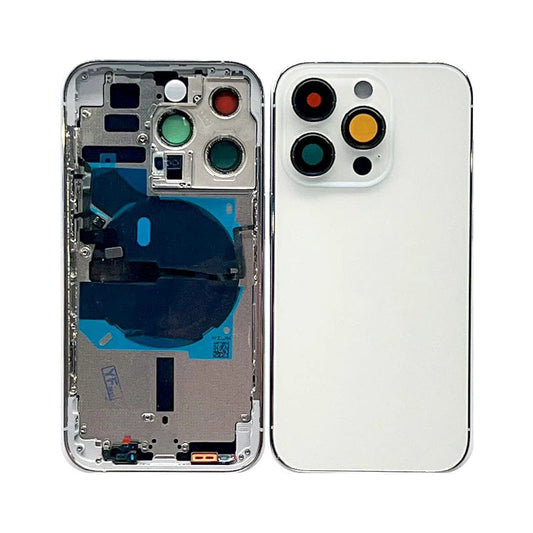 Back Housing With Power Flex White No Logo For iPhone 14Pro