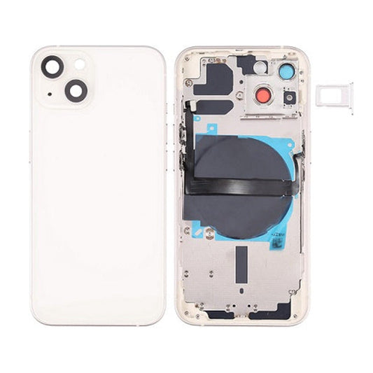 Back Housing With Power Flex White No Logo For iPhone 13