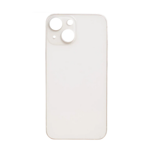 Back Glass White No Logo For iPhone 13 (Aftermarket Premium)