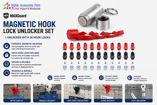 Magnetic Hook Lock Unlocker Set (1 Unlocker with 30 Hook Locks)
