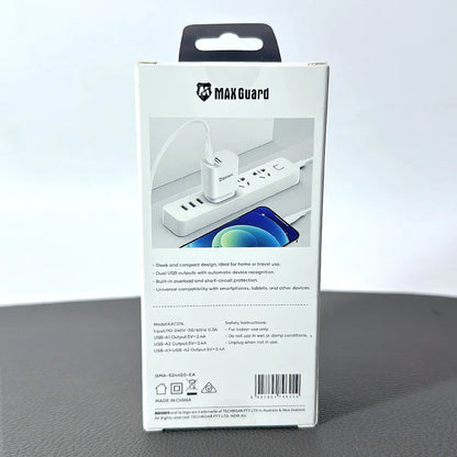 Maxguard 2.4A wall charger with USB-A to L combo KAC01L