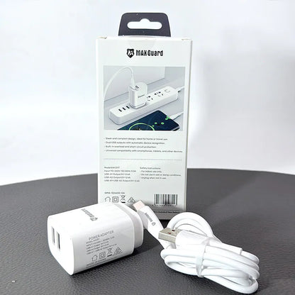 Maxguard 2.4A wall charger with USB-A to C combo KAC01T