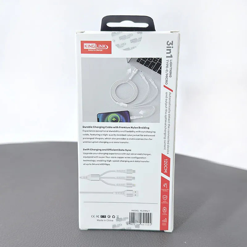 Kinglink 1.2m 3 in 1 Cable KL01MLT