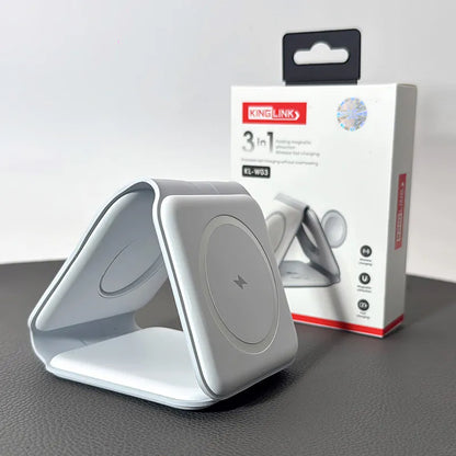 Kinglink 3 in 1 Folding MagFit Wireless Charger KLW03( For apple watch and IOS & android system phone)