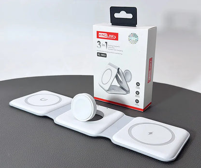 Kinglink 3 in 1 Folding MagFit Wireless Charger KLW03( For apple watch and IOS & android system phone)