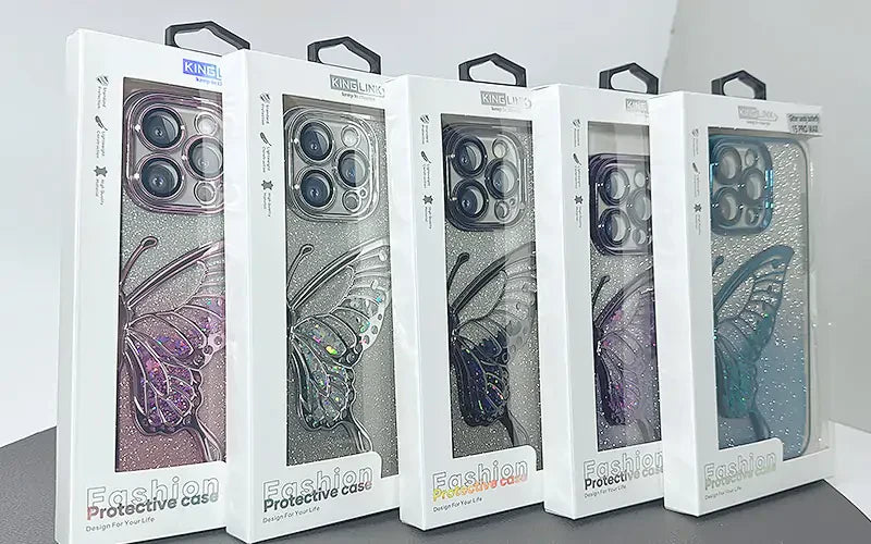 Case for Iphone 14 Pro max 6.7 Kinglink Glitter Sandy Butterfly