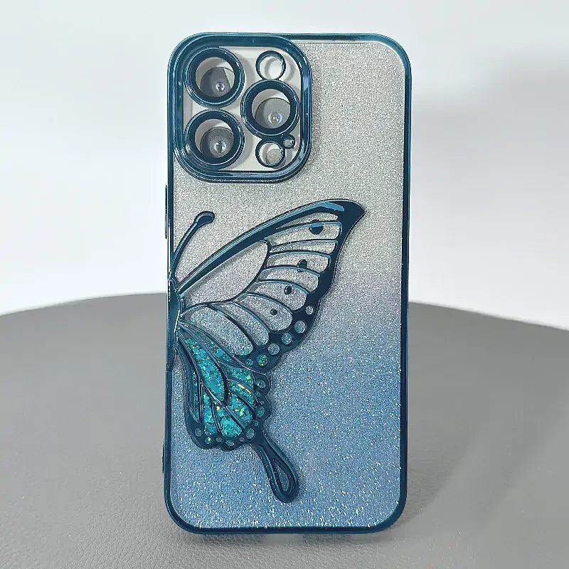 Case for Iphone 14 6.1/13 6.1 Kinglink Glitter Sandy Butterfly