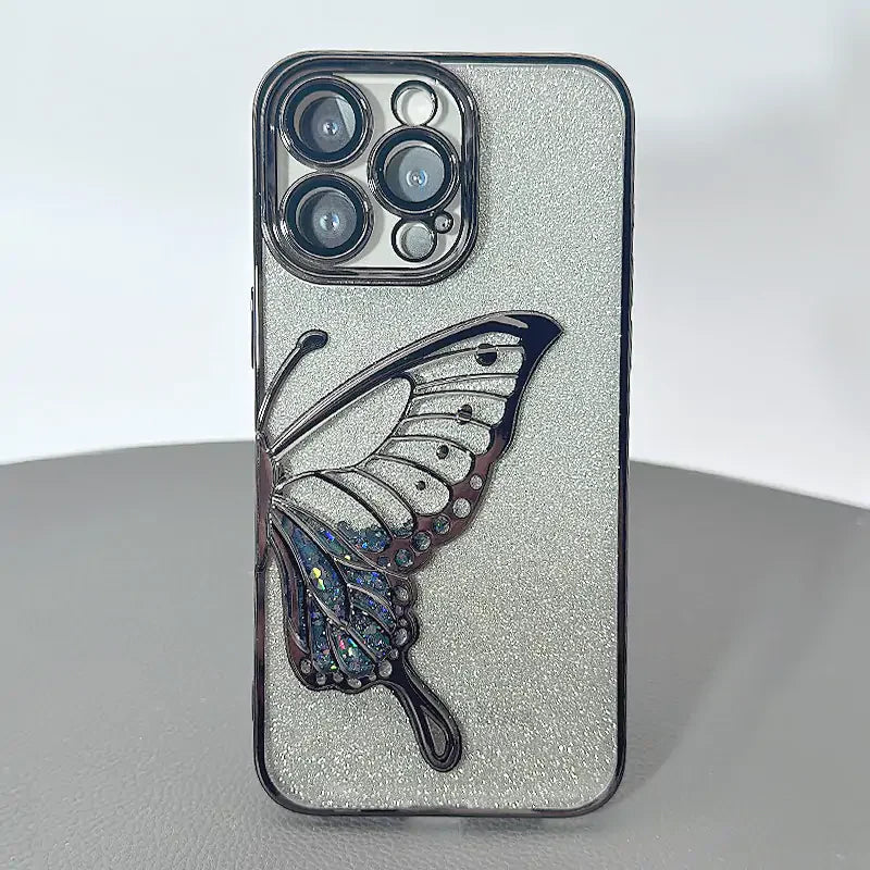 Case for Iphone 16e/17e Kinglink Glitter Sandy Butterfly
