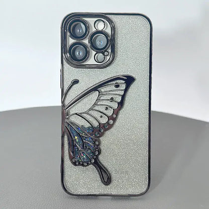 Case for Iphone 14 Pro max 6.7 Kinglink Glitter Sandy Butterfly