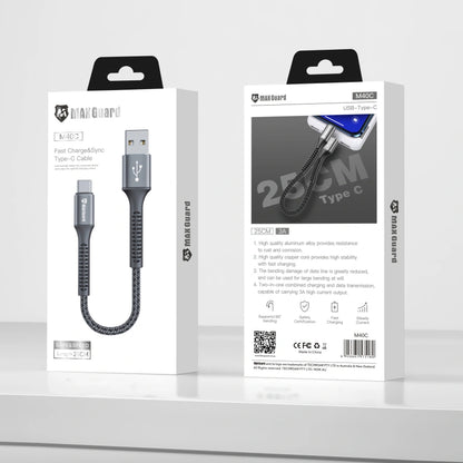 Maxguard 25cm USB A To Type-C cable M40C