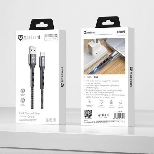 Maxguard 1m USB A To Type-C cable M41C