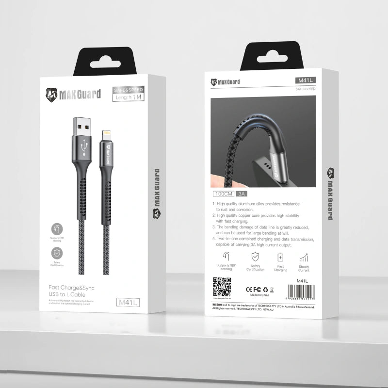 Maxguard 1m USB-A to Lightning cable M41L