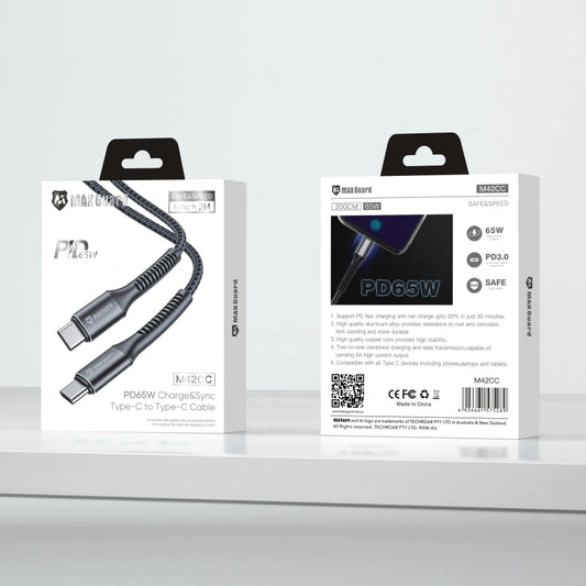 Maxguard 2m 65W Type-C to C cable M42CC