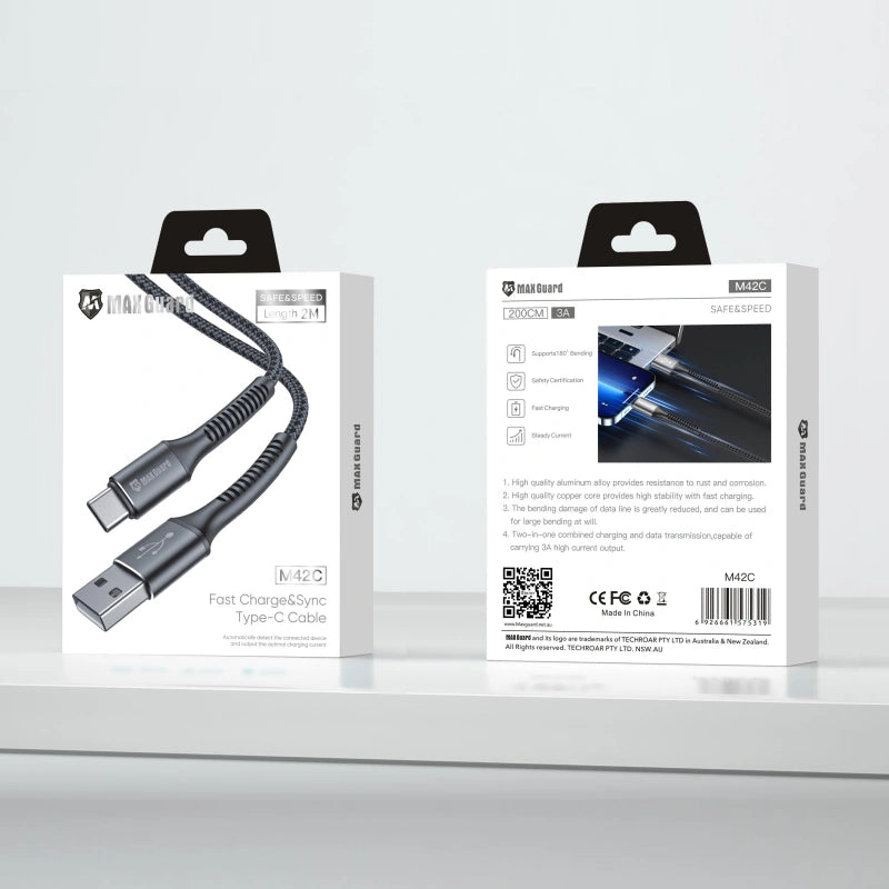 Maxguard 2m USB A To Type-C cable M42C