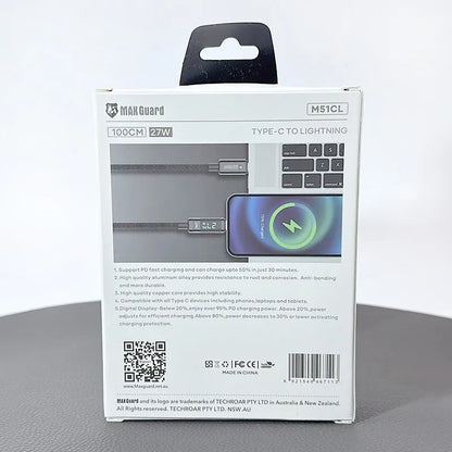 Maxguard 1m 27W Type-C to Lightning Cable M51CL