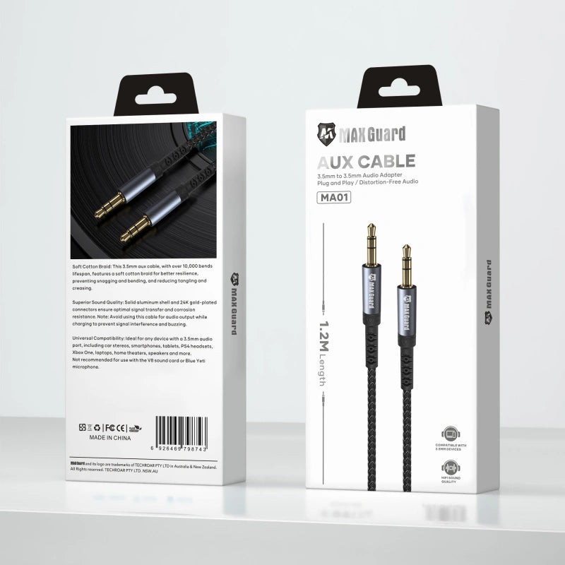 Maxguard Plug-and-Play 3.5mm AUX Cable MA01 (1.2m)