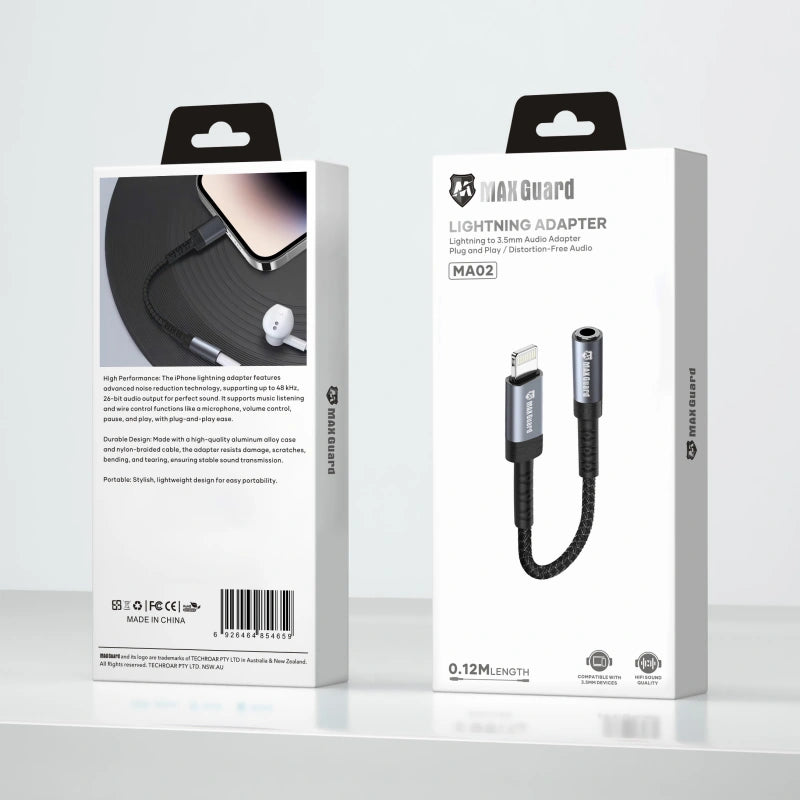 Maxguard Plug and Play Lightning Adapter MA02 (0.12m, No Bluetooth Required)
