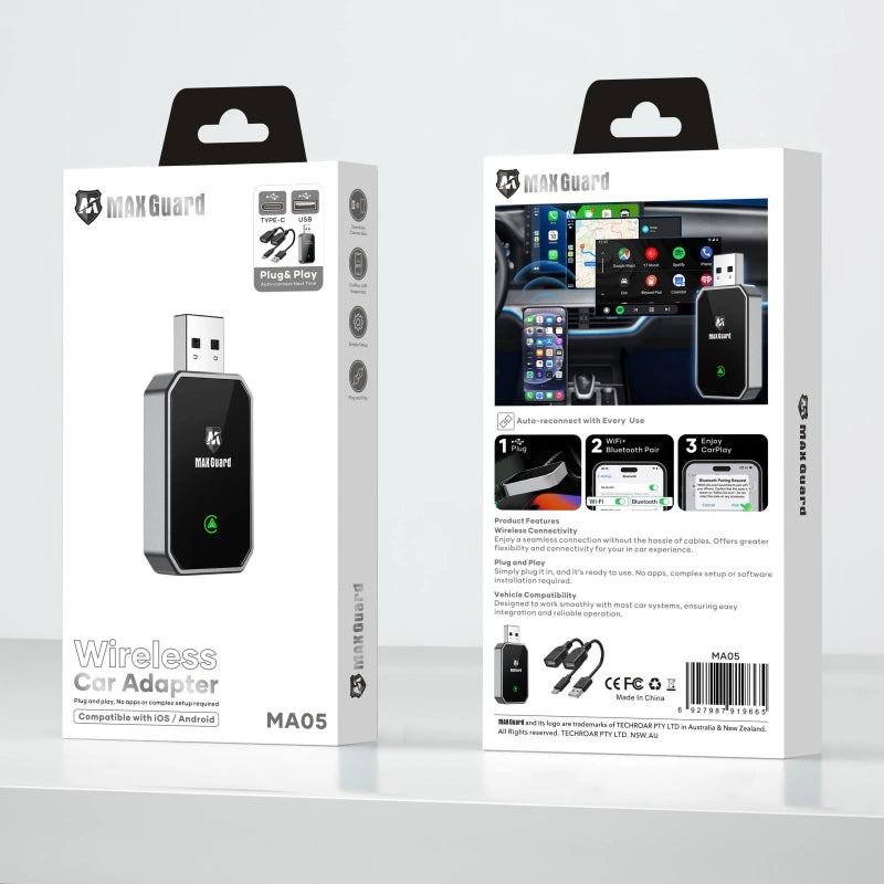 Maxguard 2-in-1 Wireless Car Adapter MA05