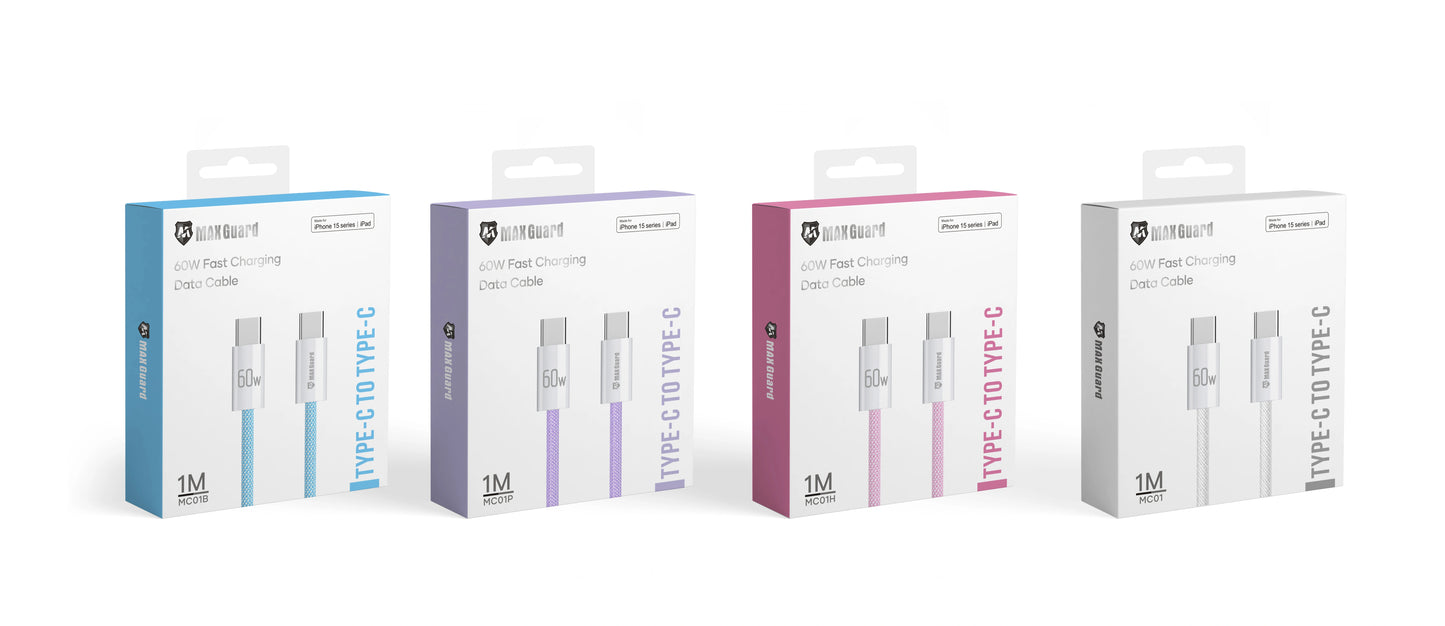 Maxguard 1m Colours  60W Type-C to C cable