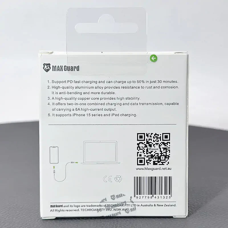 Maxguard 2m 60W Type-C to C Cable MC02