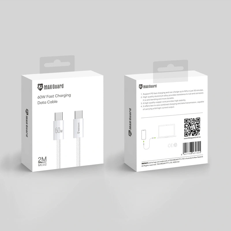 Maxguard 2m 60W Type-C to C Cable MC02