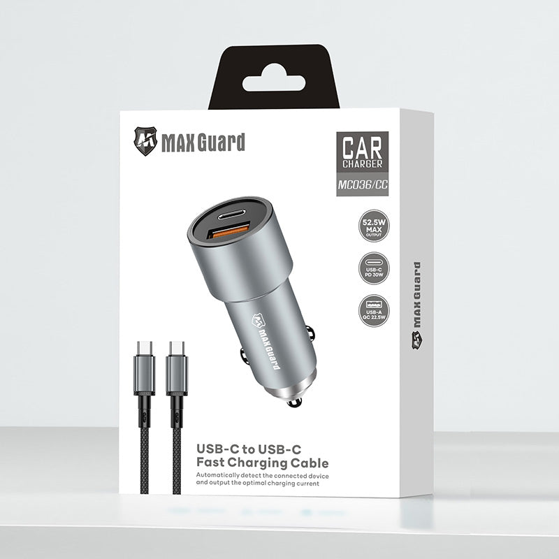 Maxguard 38W USB A+C car charger with Type-C to C combo MC036CC