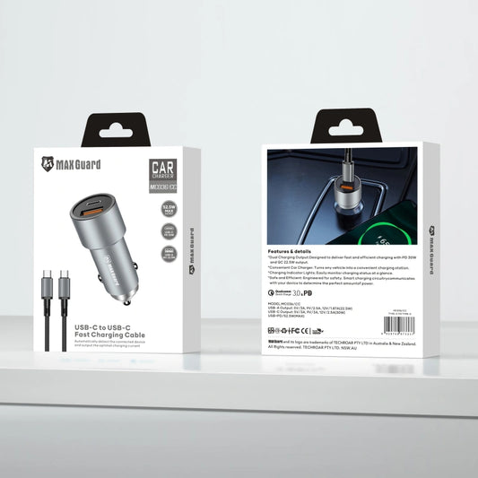 Maxguard 38W USB A+C car charger with Type-C to C combo MC036CC