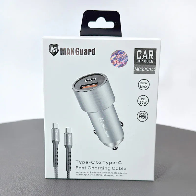 Maxguard 38W USB A+C car charger with Type-C to C combo MC036CC