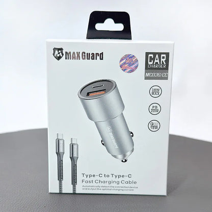 Maxguard 38W USB A+C car charger with Type-C to C combo MC036CC